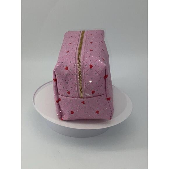 NWT Pink Hearts Boxy Makeup Cosmetic Bag by Blush Crush - Picture 5 of 9